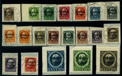 Freimarken 1919 - König Ludwig III., kpl. ungezähnte Serie auf ...